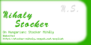 mihaly stocker business card