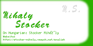 mihaly stocker business card